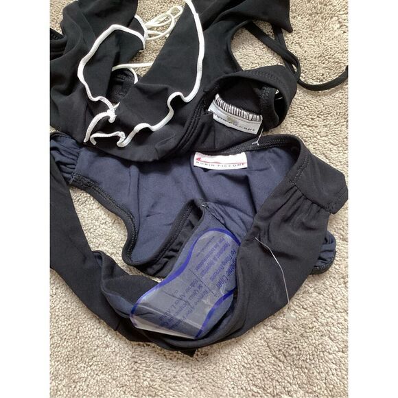 New. Robin Piccone black ruffle bikini. Small. Retails $215 - Picture 9 of 9